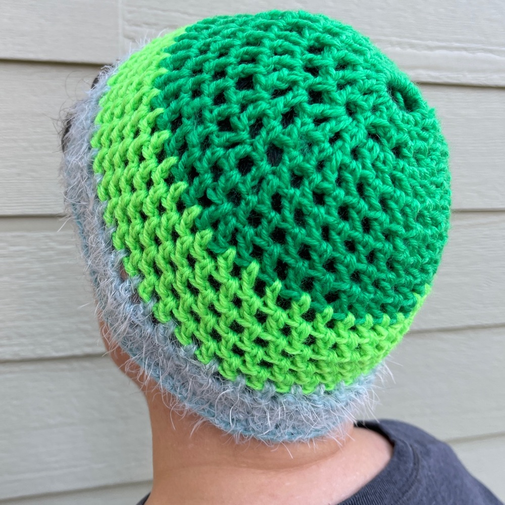 Crochet Beanie Bright Green